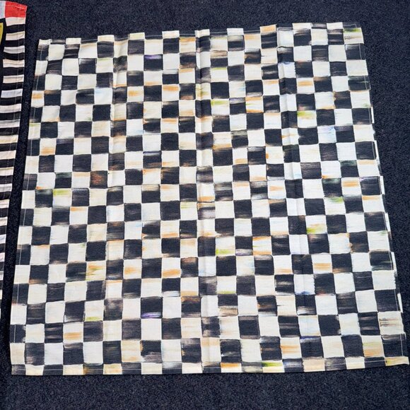 NWOT Mackenzie Childs Courtly Check Cotton Napkin & A Man With A View Dish Towel - Picture 5 of 15